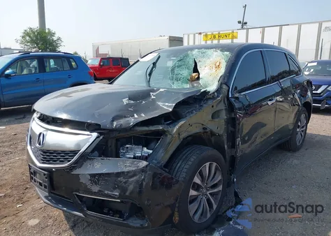 2014 Acura Mdx Technology Package z USA, uszkodzony, nr VIN 5FRYD4H46EB036255